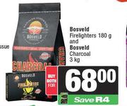Bosveld Firelighters 180g & Bosveld Charcoal 3Kg