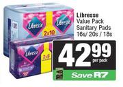 Libresse Value Pack Sanitary Pads-16s/20s/18s Per Pack
