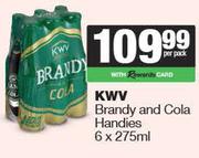 KWV Brandy & Cola Handies-6 x 275ml