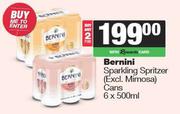 Bernini Sparkling Spritzer Cans-For 2 x 6 x 500ml