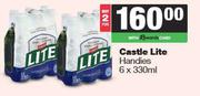 Castle Lite Handies-For 2 x 6 x 330ml