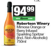 Robertson Winery Mimosa Orange Or Berry Infused Sparkling Spritzer-750ml
