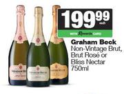 Graham Beck Non vintage Brut,Brut Rose Or Bliss Nectar-750ml