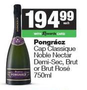Pongracz Cap Classique Noble Nectar Demi Sec, Brut Or Brut Rose-750ml