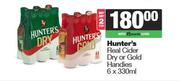Hunter's Real Cider Dry Or Gold Handies-For 2 x 6 x 330ml