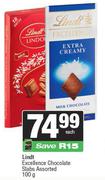 Lindt Excellence Chocolate Slabs Assorted-100g