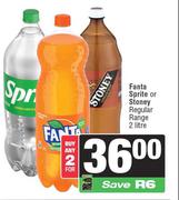 Fanta, Sprite Or Stoney Regular Range-For 2 x 2L