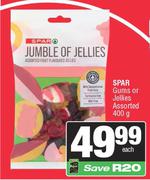 Spar Gums Or Jellies Assorted-400g