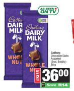 Cadbury Chocolate Slabs-For 2 x 80g