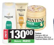 Pantene Shampoo 400ml,Conditioner 200ml Or Treatment Masks 300ml-For 2