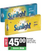 Sunlight Laundry Bar-For 2 x 400g/500g