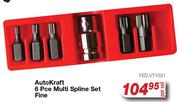 Autokraft 6 Pce Multi Spline Set Fine FED.VT1031-Per set