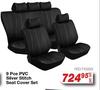 Autokraft 9 Pce PVC Silver Stitch Seat Cover Set FED.TY2253-Per Set