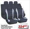 Autokraft 9 Pce Black/Grey Seat Cover Set FED.SC1842BG-Per Set