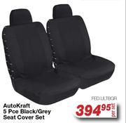 Autokraft 5 Pce Black/Grey Seat Cover Set FED.ULTBGR-Per Set