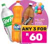 Fanta Or Sprite Or Stoney Or Schweppes-For 3 x 2L