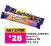 Cadbury Lunch Bar Max Plus Cadbury PS-For 2 x 57g-60g
