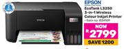 Epson Eco Tank L3250 3 In 1 Wireless Colour Inkjet Printer 834169