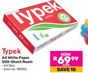 Typek A4 White Paper 500 Sheet Ream 181955