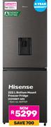 Hisense 222L Bottom Mount Freezer/Fridge H310BIT-WD 829169