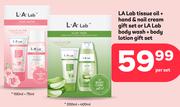 LA Lab Tissue Oil + Hand & Nail Cream Gift Set Or LA Lab Body Wash + Body Lotion Gift Set-Per Set