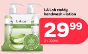 LA Lab Caddy Handwash + Lotion-2 x 300ml