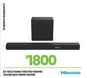Hisense 480W Home Theatre Soundbar HS3100 23-823