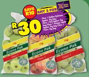 Class 1 Golden Delicious Apples 1Kg/Class 1 Red Apples 1Kg/Class 1 Granny Smith Apples 1Kg-For Any 2