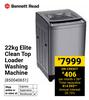 Bennett Read 22kg Elite Clean Top Loader Washing Machine 850040651