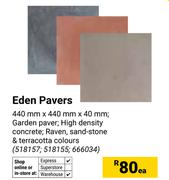 Eden Pavers 440mm x 440mm x 40mm 518157, 518155, 666034-Each