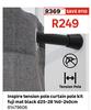 Inspire Tension Pole Curtain Pole Kit Fuji Matt Black D25-28 140-240cm 81479606