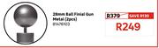 28mm Ball Finial Gun Metal 2 Pcs 81476103