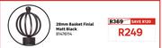 28mm Basket Finial Matt Black 81476114