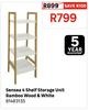 Sensea 4 Shelf Storage Unit Bamboo Wood & White 81483135