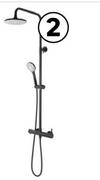 Bijiou Shower Column Wall Mount With Mixer Black 81489888