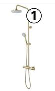 Bijiou Durance Shower Column Wall Mount With Mixer Gold 81489887