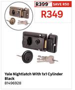 Yale Nightlatch With 1x1 Cylinder Black 81496928
