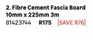 Fibre Cement Fascia Board 10mm x 225mm 3m 81423744