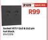 Veti1 Socket 2x3 & 2x2 Pin 4x4 (Black) 81413319