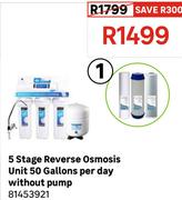 5 Stage Reverse Osmosis Unit (50 Gallons Per Day) Without Pump 81453921