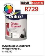 Dulux Gloss Enamel Paint (Whisper Grey) 81416260-5Ltr