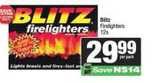 Blitz Firelighters-12 Per Pack