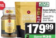 Douwe Egberts Coffee Jar 200g Or Pouch 230g Assorted-Each