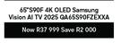 Samsung 65" S90F 4K OLED Vision AI TV 2025 QA65S90FZEXXA