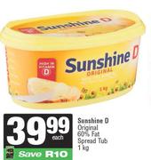 Sunshine D Original 60% Fat Spread Tub-1Kg