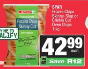 Spar Frozen Chips Skinny Slap Or Crinkle Cut Oven Chips-1Kg