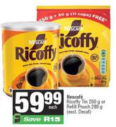 Nescafe Ricoffy Tin 250g Or Refill Pouch 280g
