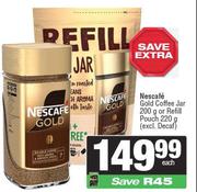 Nescafe Gold Coffee Jar 200g Or Refill Pouch 220g
