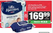 Little Munchkins By Spar Diapers VP Assorted Sizes Plus Baby Wipes 80s-For Both