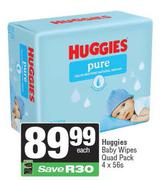 Huggies Baby Wipes Quad Pack-4 x 56s